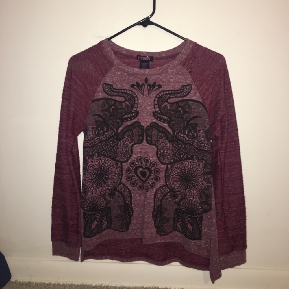Maroon Elephant Long sleeve T-shirt/sweater!
